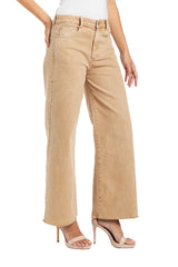 Alice - High Rise Wide Straight Ankle Crop Fray