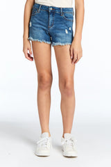 Brittany - 5 Pockets Fray Shorts With Destruction